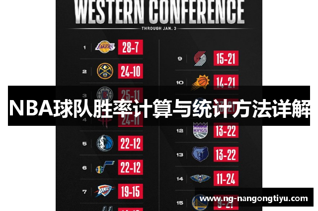 NBA球队胜率计算与统计方法详解